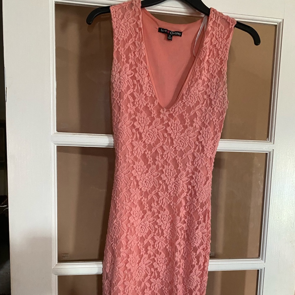 Soft pink lace dress perfect for any occasion